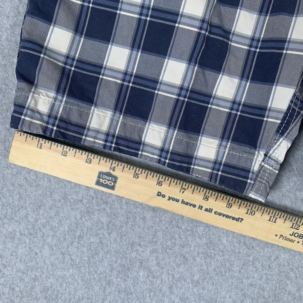 Abercrombie & Fitch Shorts Men's 33 Blue Plaid Checkered Cotton Preppy